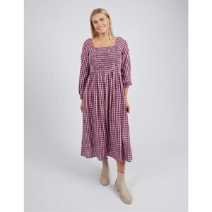 Elm Pippa Gingham Check Smocked Midi Dress Size 14